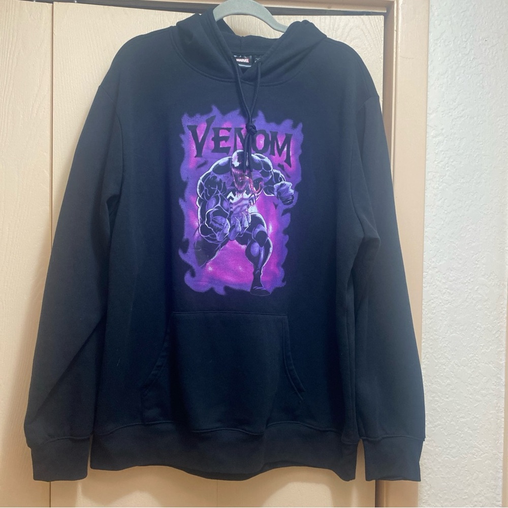 NEW Marvel Venom Men's XL Black Sweatshirt Hoodie